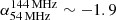 $ \alpha_{54\,\rm MHz}^{144\,\rm MHz} \sim -1.9 $