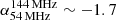 $ \alpha_{54\,\rm MHz}^{144\,\rm MHz} \sim -1.7 $