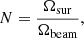 $$ \begin{aligned} N = \frac{\Omega _{\rm sur}}{\Omega _{\rm beam}} , \end{aligned} $$