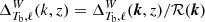 $ \Delta^W_{T_{\rm b}, \ell} (k, z)=\Delta^W_{T_{\rm b}, \ell} (\boldsymbol{k}, z)/\mathcal{R}(\boldsymbol{k}) $