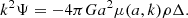 $$ \begin{aligned} k^2\Psi =-4\pi G a^2\mu (a,k)\rho \Delta . \end{aligned} $$