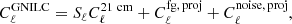 $$ \begin{aligned} C_{\ell }^{\mathrm{GNILC} } = S_\ell C_{\ell }^{\mathrm{21\ cm} } + C_{\ell }^\mathrm{fg, \, proj }+ C_{\ell }^\mathrm{noise,\, proj }, \end{aligned} $$
