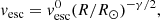 $$ \begin{aligned} v_{\rm esc} = v_{\rm esc}^{0} (R/R_{\odot })^{-\gamma /2}, \end{aligned} $$