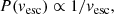 $$ \begin{aligned} P(v_{\rm esc}) \propto 1/v_{\rm esc}, \end{aligned} $$