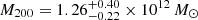 $ M_{200} = 1.26^{+0.40}_{-0.22} \times 10^{12}\,M_{\odot} $
