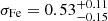 $ \sigma_{\mathrm{Fe}}=0.53^{+0.11}_{-0.15} $