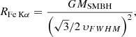$$ \begin{aligned} R_{\rm Fe\,K\alpha } =\frac{GM_{\rm SMBH}}{\left( \sqrt{3}/2\, \upsilon _{FWHM} \right)^2}, \end{aligned} $$