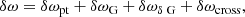 $$ \begin{aligned} \delta \omega&= \delta \omega _\text{pt} + \delta \omega _\text{G} + \delta \omega _{\delta \text{ G}} + \delta \omega _\text{cross}, \end{aligned} $$