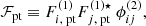 $$ \begin{aligned} \mathcal{F} _\text{pt}&\equiv F_{i,\text{ pt}}^{(1)} F_{j,\text{ pt}}^{(1) \star } \ \phi _{ij}^{(2)}, \end{aligned} $$