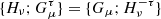 $ \{H_\nu;G_\mu^\tau\} = \{G_\mu;H_\nu^{-\tau}\} $