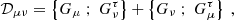 $$ \begin{aligned}&\mathcal{D} _{\mu \nu } = \left\{ G_\mu \ ; \ G_\nu ^\tau \right\} + \left\{ G_\nu \ ; \ G_\mu ^\tau \right\} \ , \end{aligned} $$