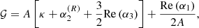 $$ \begin{aligned}&\mathcal{G} = A \left[ \kappa + \alpha _2^{(R)} + \dfrac{3}{2} \mathrm{Re} \left( \alpha _3 \right) \right] + \dfrac{\mathrm{Re} \left(\alpha _1\right)}{2A}, \end{aligned} $$