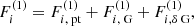 $$ \begin{aligned} F_i^{(1)} = F_{i,\text{ pt}}^{(1)} + F_{i,\text{ G}}^{(1)} + F_{i,\delta \text{ G}}^{(1)}, \end{aligned} $$