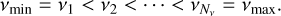 $ {v_{\min }} = {v_1} < {v_2} < \cdots < {v_{{N_v}}} = {v_{\max }}. $