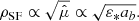 $$ \begin{aligned} \rho _{\mathrm{SF} } \propto \sqrt{\hat{\mu }} \propto \sqrt{\varepsilon _* a_b}. \end{aligned} $$