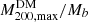 $ M_{200,\mathrm{max}}^{\mathrm{DM}}/M_b $