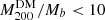 $ M_{200}^{\mathrm{DM}}/M_b < 10 $