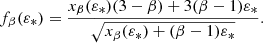 $$ \begin{aligned} f_\beta (\varepsilon _*) = \frac{ x_\beta (\varepsilon _*) (3-\beta ) + 3(\beta -1) \varepsilon _* }{\sqrt{ x_\beta (\varepsilon _*) + (\beta -1) \varepsilon _* }}. \end{aligned} $$