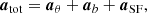 $$ \begin{aligned} \boldsymbol{a}_{\mathrm{tot} } = \boldsymbol{a}_\theta + \boldsymbol{a}_b + \boldsymbol{a}_{\mathrm{SF} }, \end{aligned} $$