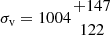 $ \sigma_{\mathrm{v}} = 1004 {+147 \atop122} $