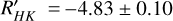 $\log {R'_{HK}} = - 4.38 \pm 0.10$