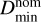 $D_{\min }^{{\rm{nom}}}$