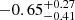 $ -0.65^{+0.27}_{-0.41} $