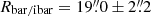 $ R_{\mathrm{bar/ibar}} = 19{{\overset{\prime\prime}{.}}}0\pm2{{\overset{\prime\prime}{.}}}2 $