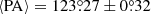 $ \langle \mathrm{PA} \rangle = 123{{\overset{\circ}{.}}}27 \pm 0{{\overset{\circ}{.}}}32 $