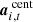 $ \boldsymbol{a}_{i,t}^{\text{ cent}} $