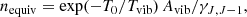 $$ \begin{aligned} n_{\rm equiv}=\exp (-T_0/T_{\rm vib})\,A_{\rm vib}/\gamma _{J,J-1} , \end{aligned} $$