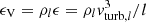 $ \epsilon_{\mathrm{V}}= \rho_{l} \epsilon = \rho_{l} v_{\mathrm{turb,} l}^{3}/l $