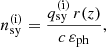 $$ \begin{aligned} n_{\mathrm{sy} }^{\mathrm{(i)} } = \frac{q_{\mathrm{sy} }^{\mathrm{(i)} }\,r(z)}{c\,\varepsilon _{\mathrm{ph} }}, \end{aligned} $$