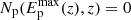 $ N_{\mathrm{p}}(E_\mathrm{p}^{\mathrm{max}}(z), z) = 0 $