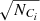 $ \sqrt{N_{C_i}} $