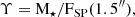 $$ \begin{aligned} \Upsilon = \mathrm {M}_{\star }/\mathrm {F_{SP}} (1.5^{\prime \prime }), \end{aligned} $$