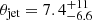 $ \theta_{\mathrm{jet}} = 7.4_{-6.6}^{+11} $