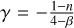 $\gamma = - {{1 - n} \over {4 - \beta }}$