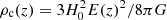 $ \rho_{{\rm c}}(z) = 3H_0^2 E(z)^2/8\pi G $