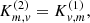 $$ \begin{aligned} K_{m,v}^{(2)}&= K_{v,m}^{(1)}, \end{aligned} $$