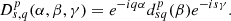 $$ \begin{aligned} D_{s,q}^{p}(\alpha ,\beta ,\gamma )= e^{-iq\alpha }d_{sq}^{p}(\beta )e^{-is\gamma }. \end{aligned} $$