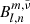 $ B_{l,n}^{m,\tilde{\nu}} $