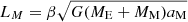 $ L_M=\beta\sqrt{G(M_{\mathrm{E}}+M_{\mathrm{M}}) a_{\mathrm{M}}} $