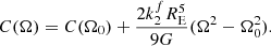 $$ \begin{aligned} C(\Omega )= C(\Omega _0) + \frac{2 k_2^f R_{\rm E}^5 }{9G}(\Omega ^2-\Omega _0^2) . \end{aligned} $$