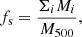 $$ \begin{aligned} f_{\rm s} = \frac{\Sigma _i M_i}{M_{500}}, \end{aligned} $$