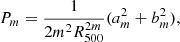 $$ \begin{aligned} P_m=\frac{1}{2m^2 R_{500}^{2m}}(a_m^2+b_m^2), \end{aligned} $$