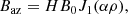 $$ \begin{aligned} B_{\rm az} = H B_0 J_1 (\alpha \rho ), \end{aligned} $$