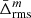 $ \bar{\Delta}^m_{\mathrm{rms}} $