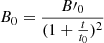 $ B_0 = \frac{{B\prime}_0}{(1+\frac{t}{t_0})^2} $