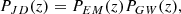 $$ \begin{aligned} P_{JD}(z)= P_{EM}(z) P_{GW}(z), \end{aligned} $$